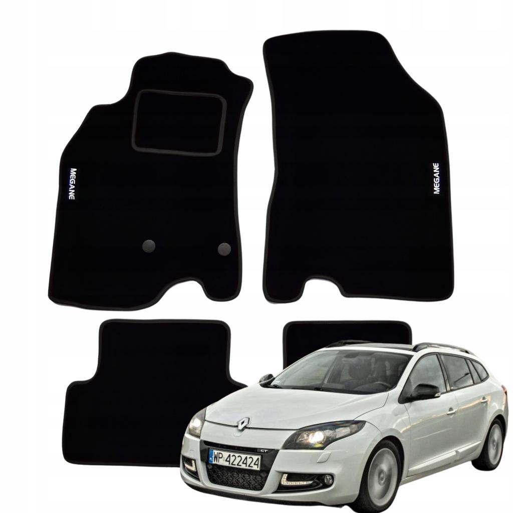 Renault Megane III Estate 2009-2016R Velour Car Mats Embroidery B