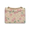 Coach Klare 22 Herz Kirsche Print Beschichtetes Canvas Und Glattes Leder Schulter Crossbody Tasche Klein Damen Taschen Braun Weiß CE610-IMOT4