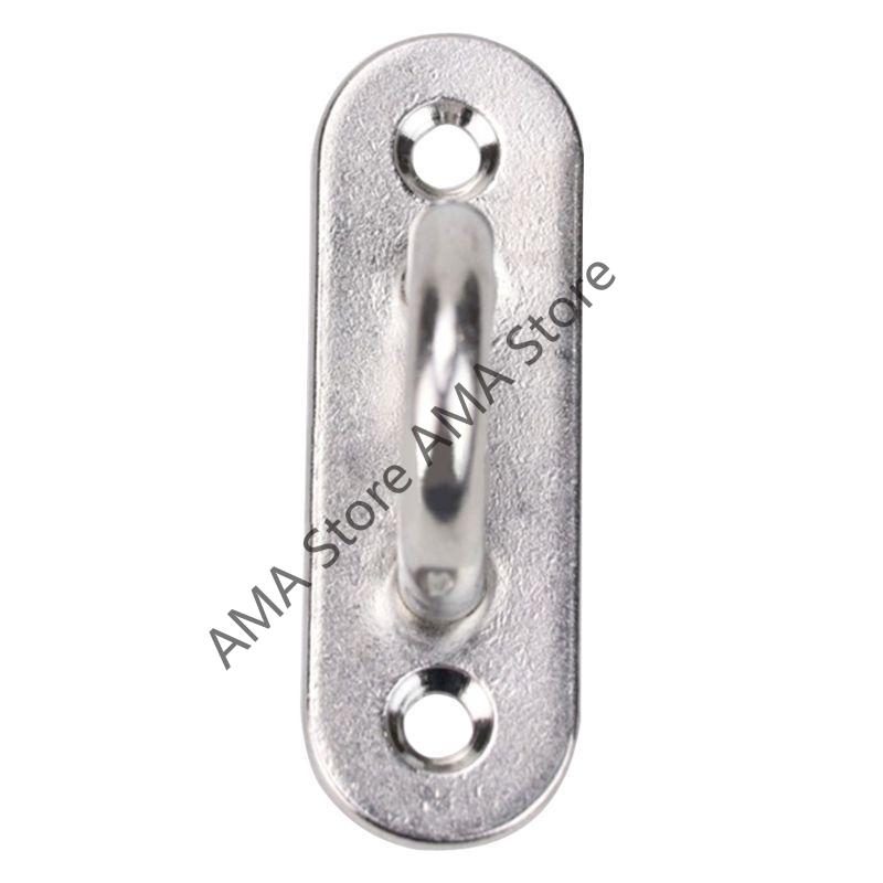 X7JF 6Pcs Universal Kayak Boat Deck Fixing Buckle 5mm Eye Plate Oblong Pad Hardware