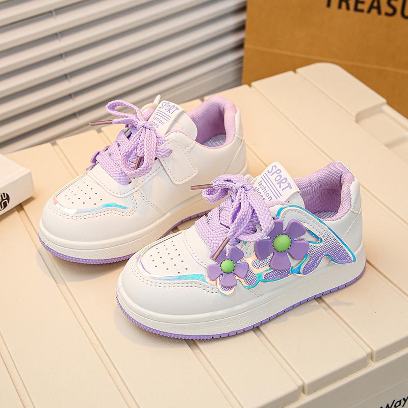 

2024 Новые повседневные спортивные туфли для девочек, универсальные кружевные цветы, уникальные детские модные милые кроссовки принцессы, дропшиппинг, детская обувь 29