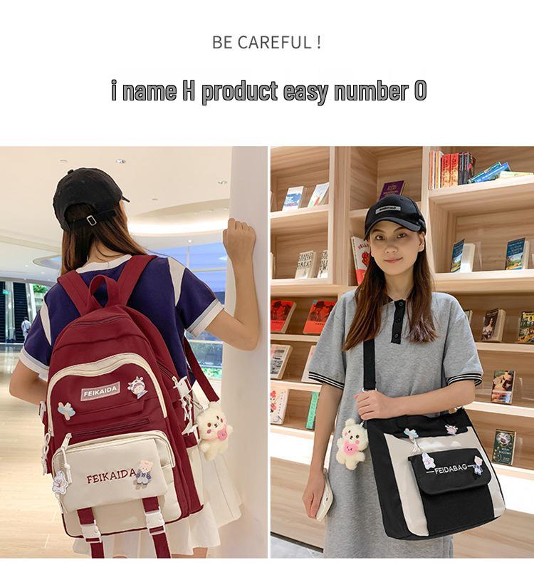 Cute Double Shoulder Backpack for Girls: Ideal for Elementary, Middle, and High School Students