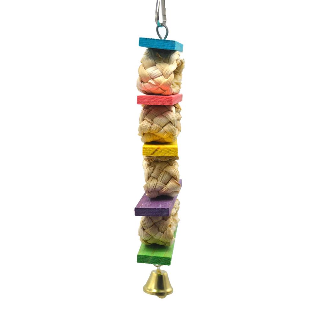 Corn Leaf Wooden Steel Hanging Toys Parrots Bird Squirrel Funny Chain Toy Bird Bites Climb Chew Toys