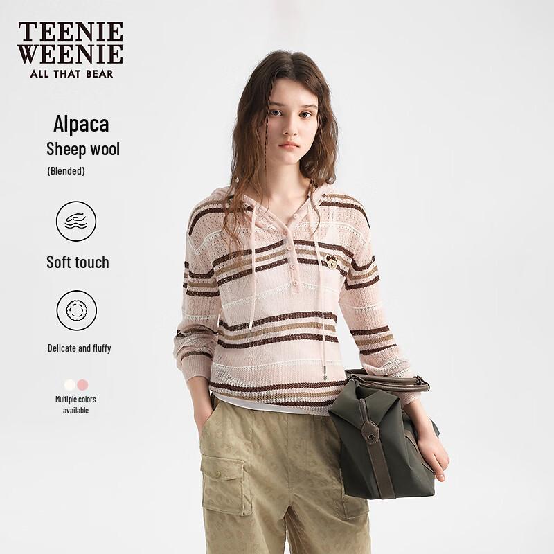 Teenie Weenie Striped Hooded Knit Sweater L