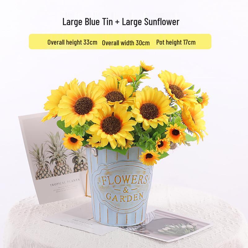 Mini Sunflower Artificial Flower Ornament for Living Room or Dining Table Decoration