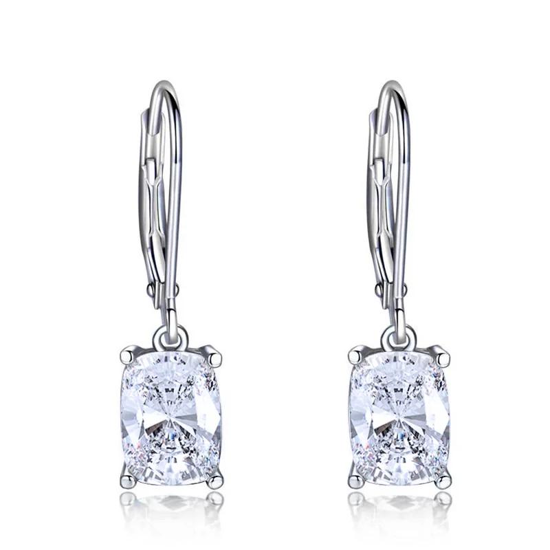 

CAOSHI Fashion Contracted Oval Cubic Zirconia Dangle Earrings Versatile Daily Wearable Zircon for Women Minimalist Accessories