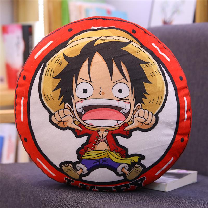 New One Piece Circular Pillow Anime Peripheral Luffy Chopper Double-Sided Printing Nap Cushion Pillow Room Sofa Decoration Gift