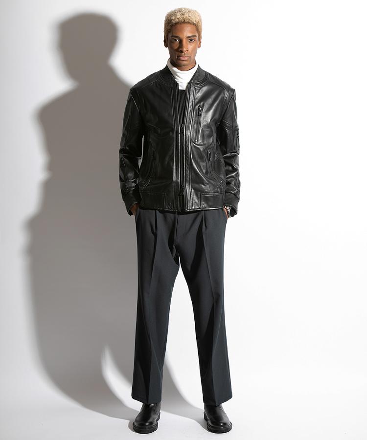 Seuteulaikeu Elegant Pintuck Trousers (Charcoal)