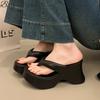 Platform High Heels Slippers Women Flip Flops Shoes Woman Wedges Sandals 2025 Trend Dress Square Toe Pumps Summer Slides Mujer