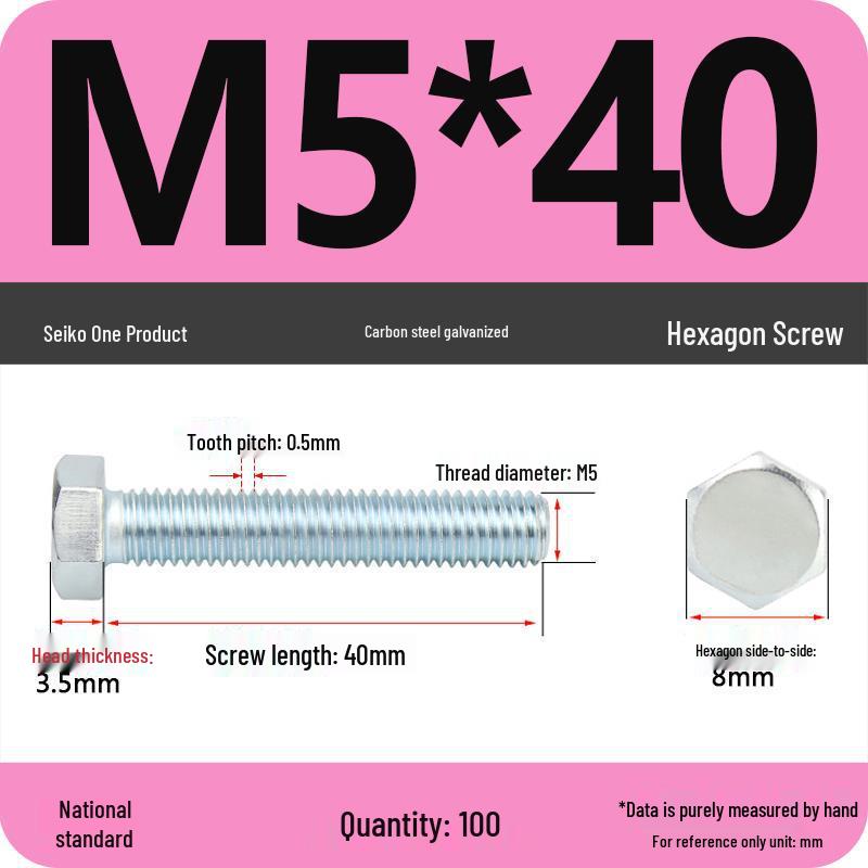 8.8 Grade Galvanized Hex Head Bolt, High-Strength M4-M30