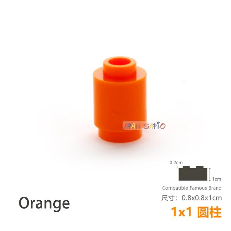 

50pcs/lot DIY Blocks Building Bricks Cylindrical Educational Assemblage Construction Toys for Children Size Compatible Brand оранжевый