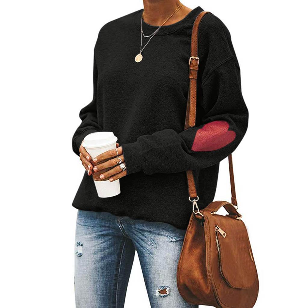 

Ramidos Women s Casual Solid Color Valentine s Day Love Print Loose Sweatshirt