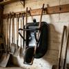 Wheelbarrow Storage Hook Wall Mount Garage Storage Hook Set with Lower Support Base and Hardware for Shed Storage for Daily Garage Use
