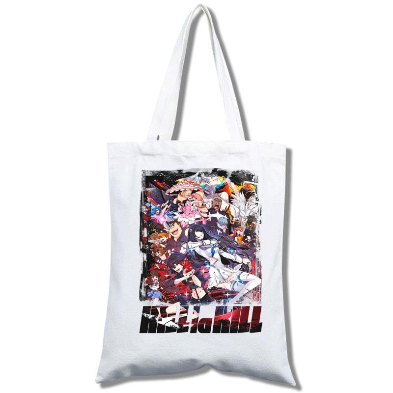 Kill La Kill Student Shopping Mobile Phone White Canvas Model Portable Messenger Bag Canvas Bag