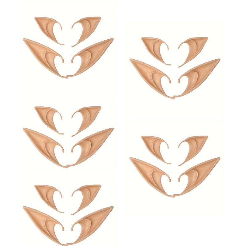 1-10 Pair Christmas Elf Ears Decoration Angel Elf Ears Masquerade Party Costumes Xmas Party Supplies Photo Props Kids Gift