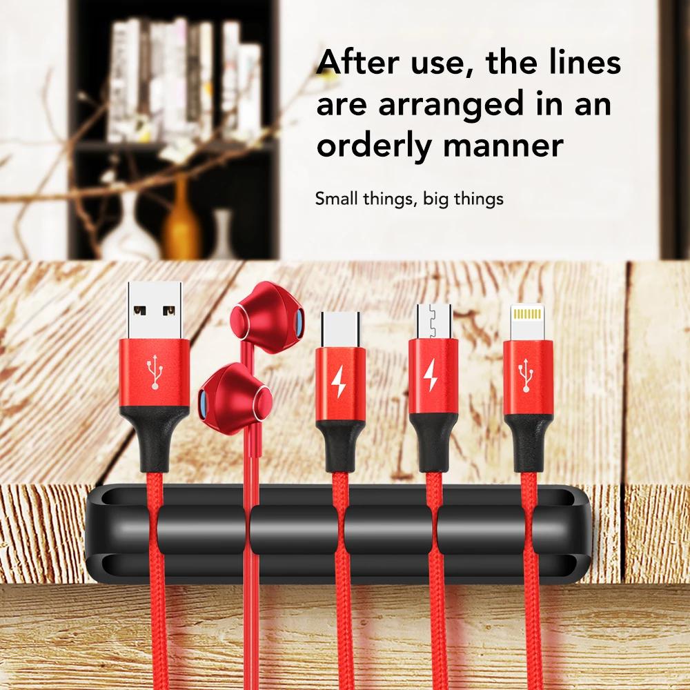1PC Multipurpose Car Desk Desktop Wall Round USB Wire Cord  Retainer Clamps Collation Management Cable Holder Clip Organizer