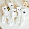 Cute Cartoon Mink Fur Socks for Children, White Mid-calf Socks, Thick and Warm Winter and Autumn Home Sleeping Socks