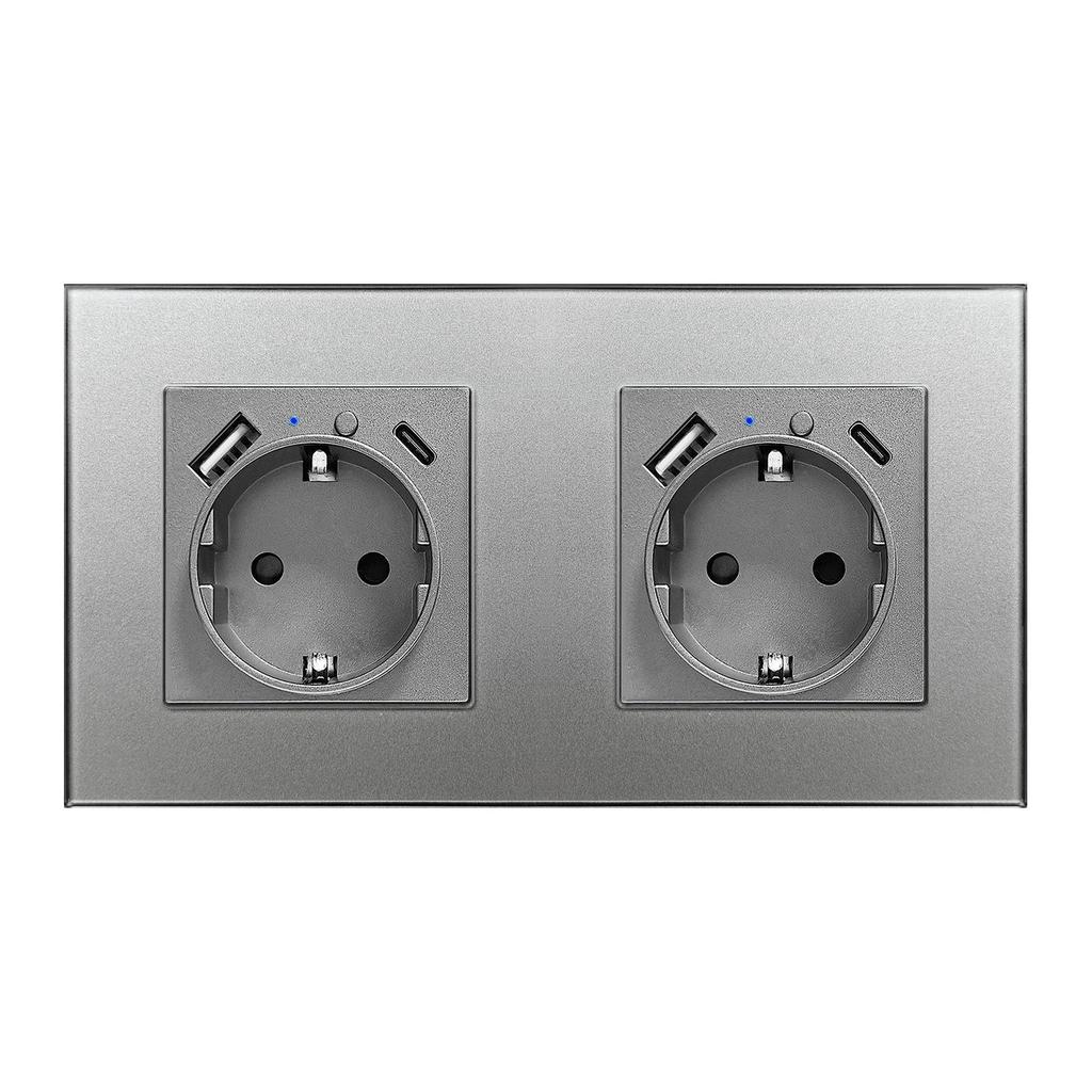 Model 153 Smart WiFi Wall Socket with Tempered Glass Panel - Alice Voice App Compatible