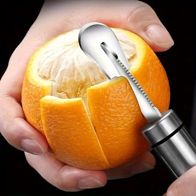 1 PC Edelstahl Orangenschäler Manueller Zitronen-/Zitrusschneider Praktisches Schälmesser Küchen-Gemüse-Werkzeuge Gadgets