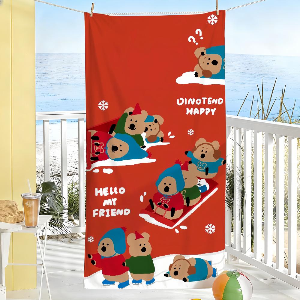 

Fashion D-Dinotaeng-S Cute Towel Soft Pool Gift For Travel Gym Shower Camping Quick Dry Sports Large Beach Towels W40*H60(CM)