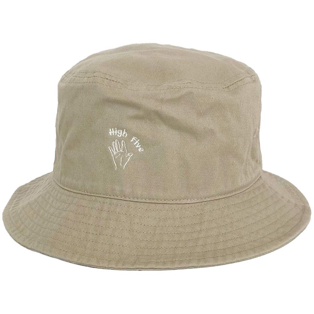 Basic Enchi Hand Sign Bucket Hat, Logo Boonie Hat, Men's and Women's, White