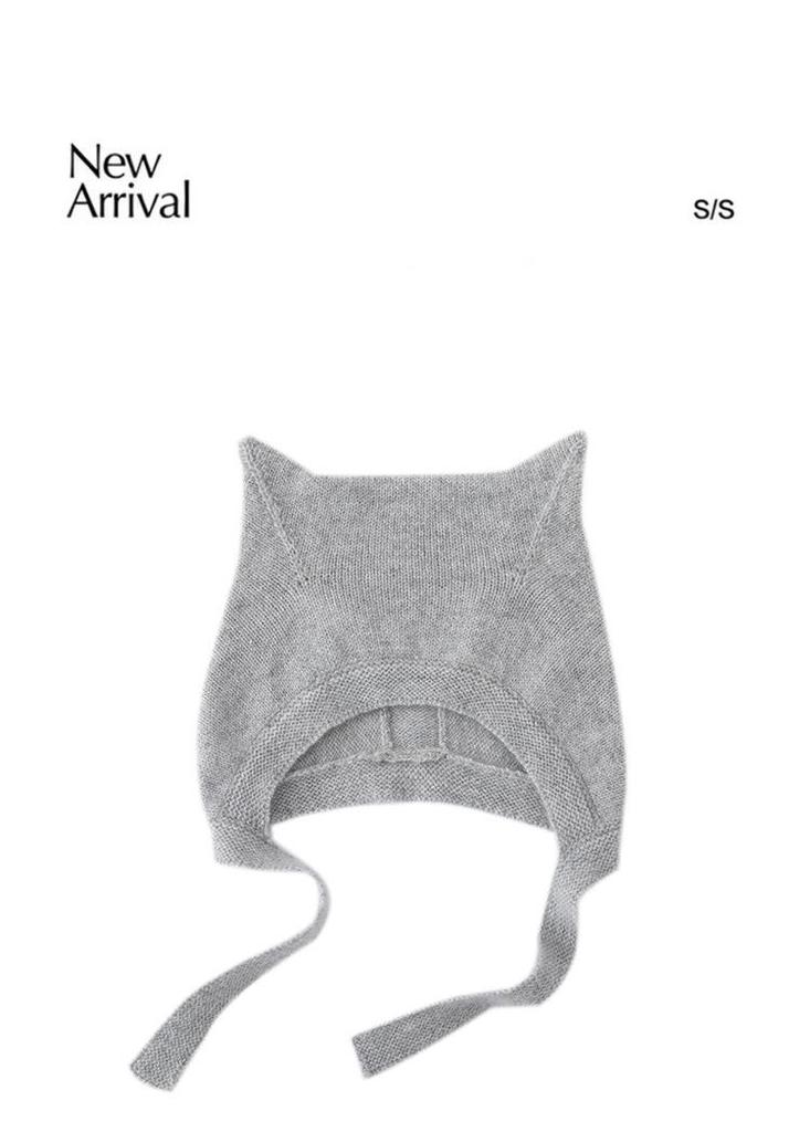 100% Pure Cashmere Baby Cat Ear Knit Hat for 1-2 Years – Cozy Autumn/Winter Ear Protection