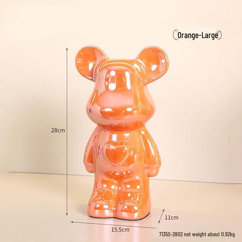 Electroplated Ceramic Violent Bear Ornament Piggy Bank оранжевый