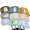 9 Piece Iron Head Covers Set Covering Soft Lining Cat Pattern Golf Headcovers SoftPile