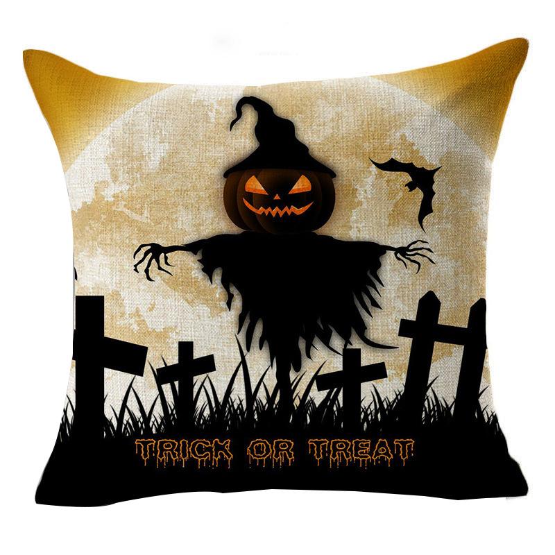 New Halloween Pumpkin Festival Festive Linen Pillow Case Home Sofa Cushion Car Pillow Case Gift