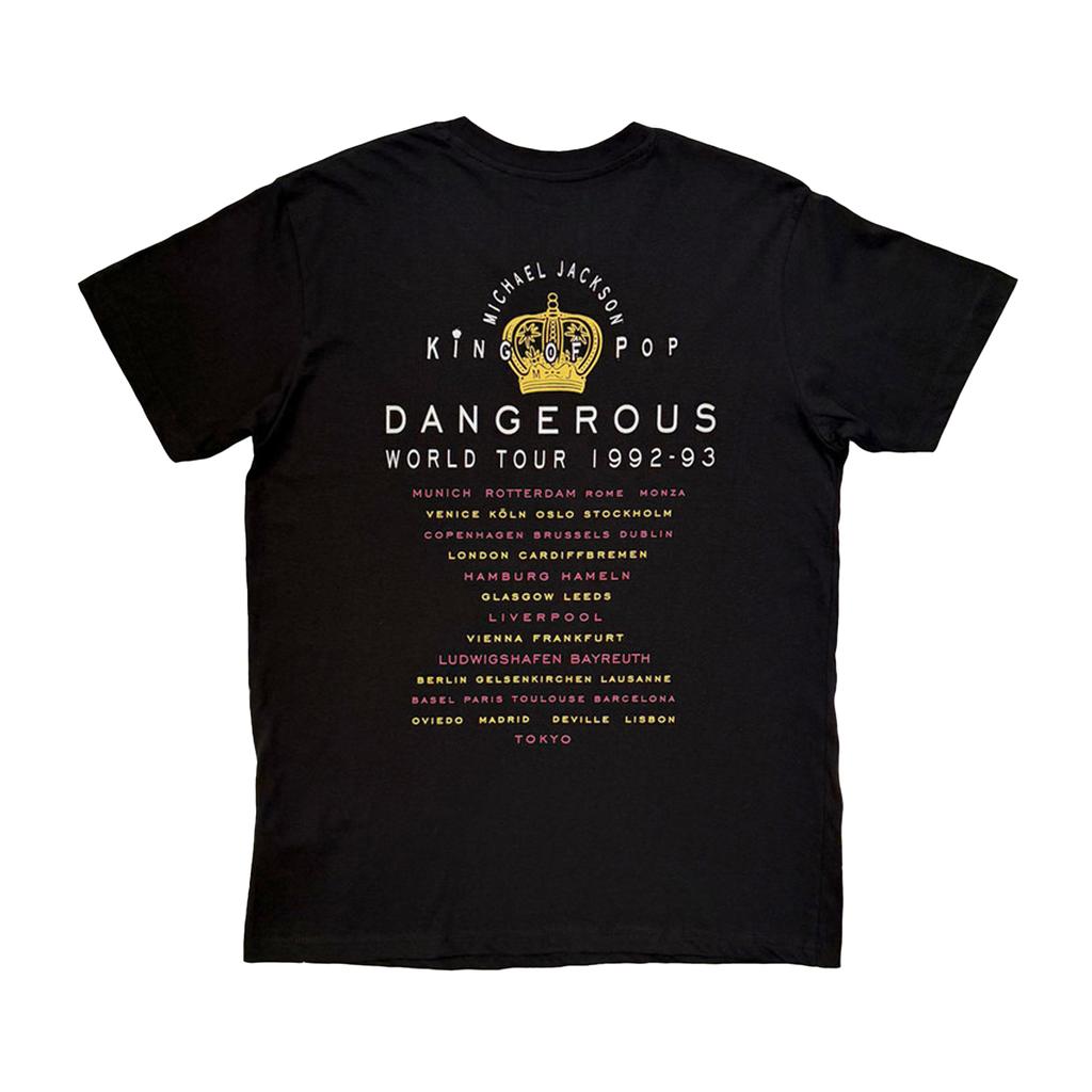 Michael Jackson Unisex Adult Dangerous World Tour Back Print T-Shirt