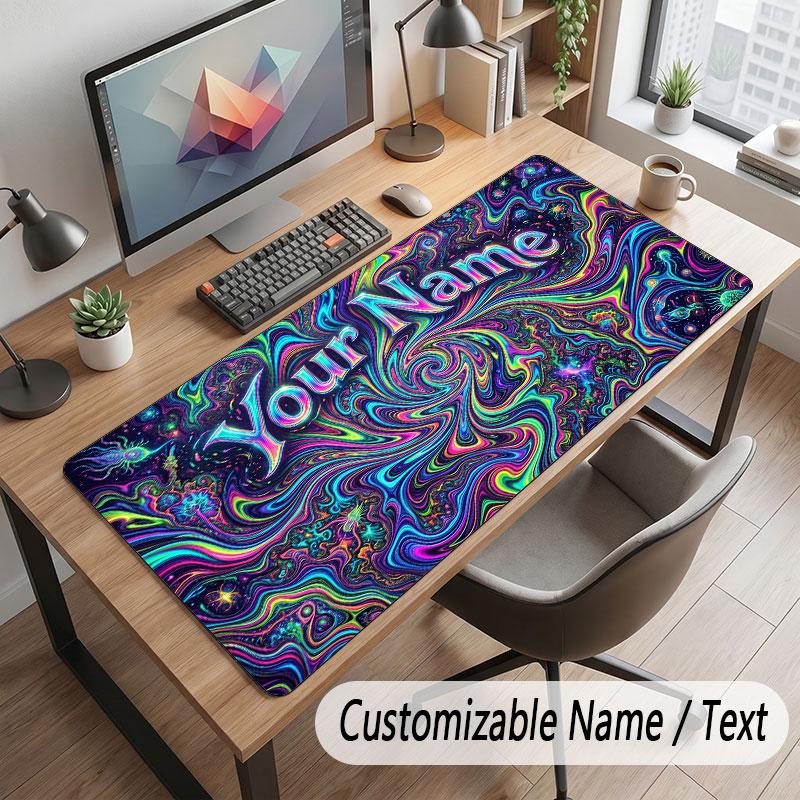 Fantasy Magic Theme Customized Mouse Pad Personalized Print Name Text Desk Mat For Home Office Table Decor