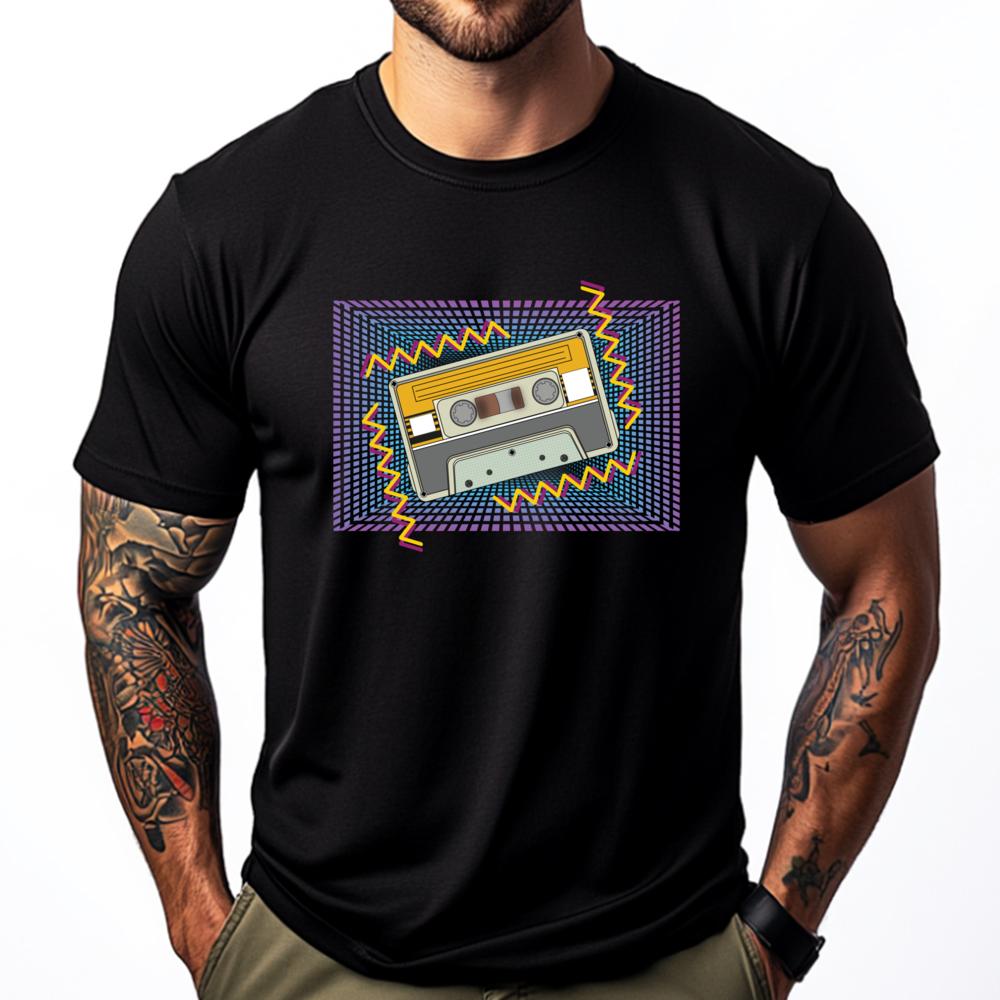 

Retro 1980s Art Vaporwave Aesthetic 80s Music Lover Cassette Graphic Tees Men Woman Man Clothes Japan Style - Men s Summer Co... S разноцветный