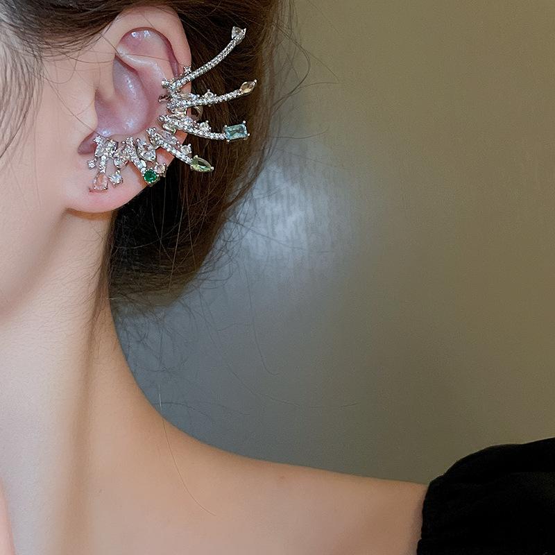 Planet Wassertropfen Quadratisch Liebe Zirkon Ohrknorpelclip Mode Fortgeschrittenes Design Ohrclip Französische Nische Vielseitige Ohrringe