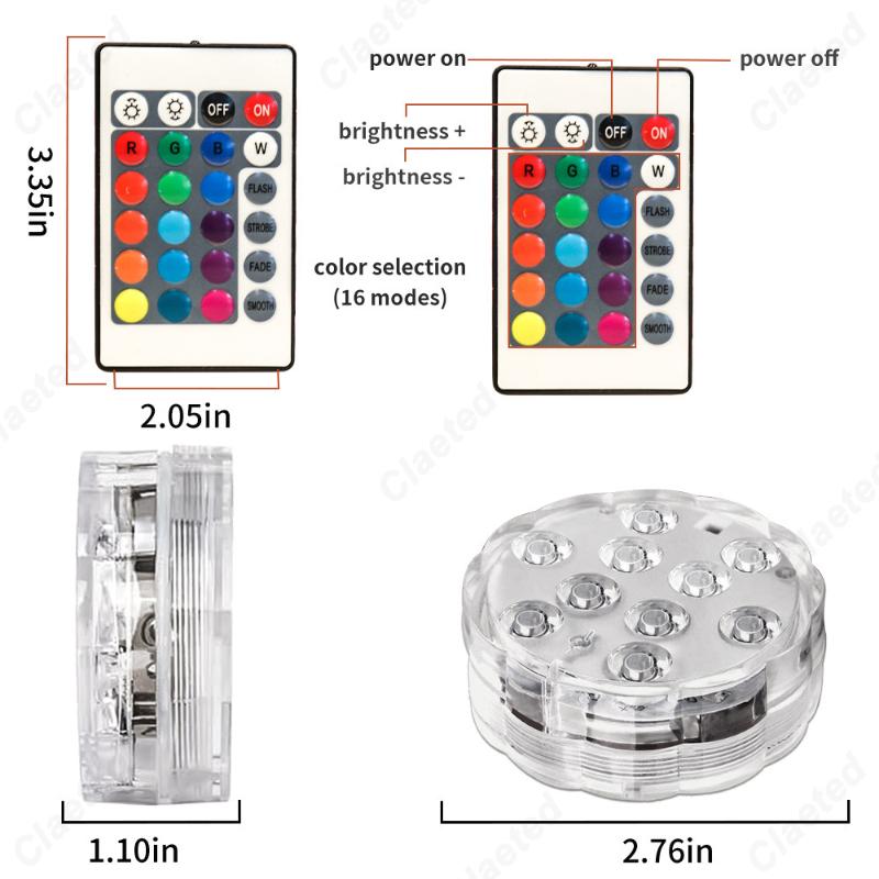 

New LED Waterproof Remote Diving Lamp RGB Colorful Fountain Swimming Pool Aquarium Underwater Lamp 1 PCS