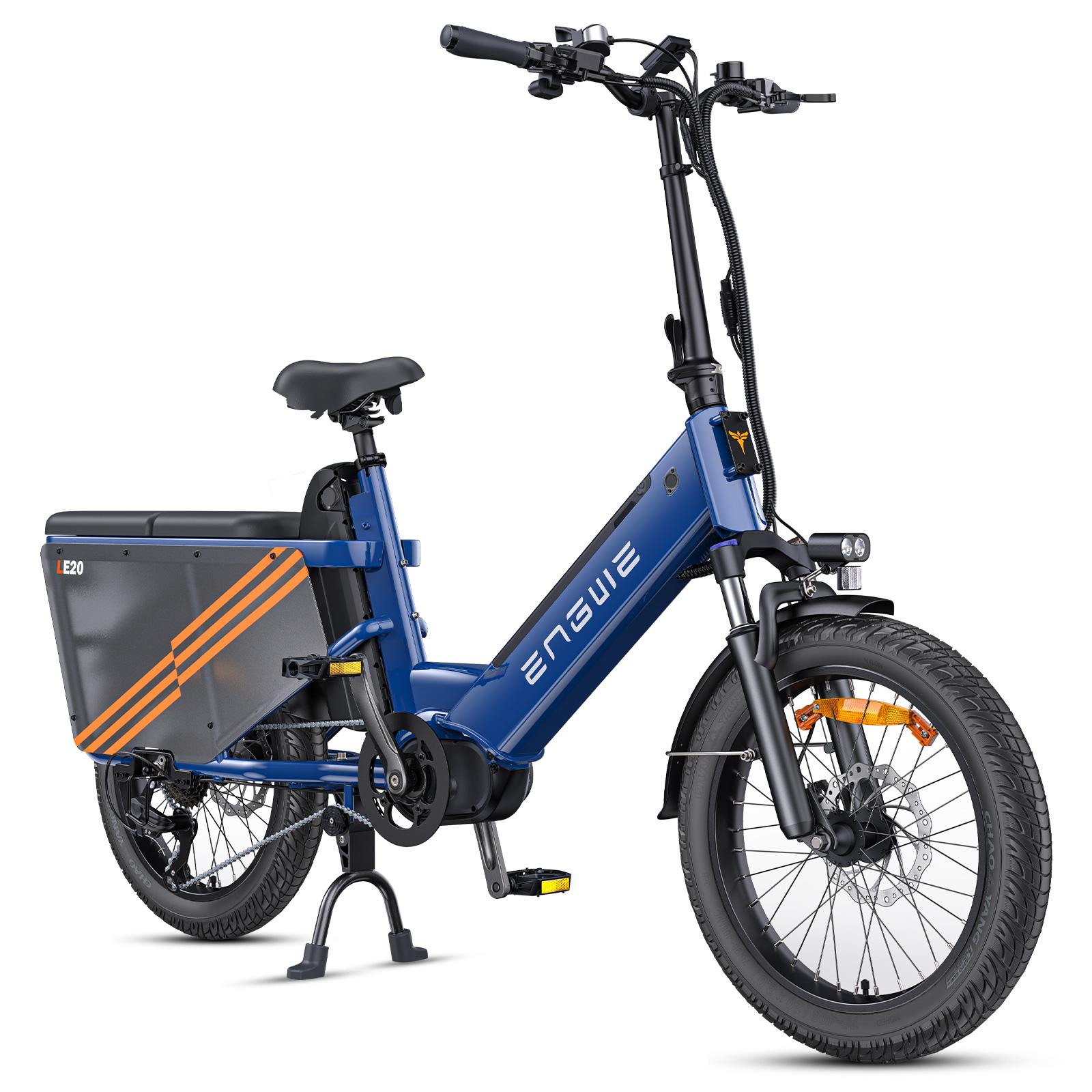 Bicicleta elétrica de carga ENGWE LE20, motor de tração central de 250 W, sensor de torque, bateria de 48 V 2*19,2 Ah, pneus de 20 x 3,0 polegadas, velocidade máxima de 25 km/h