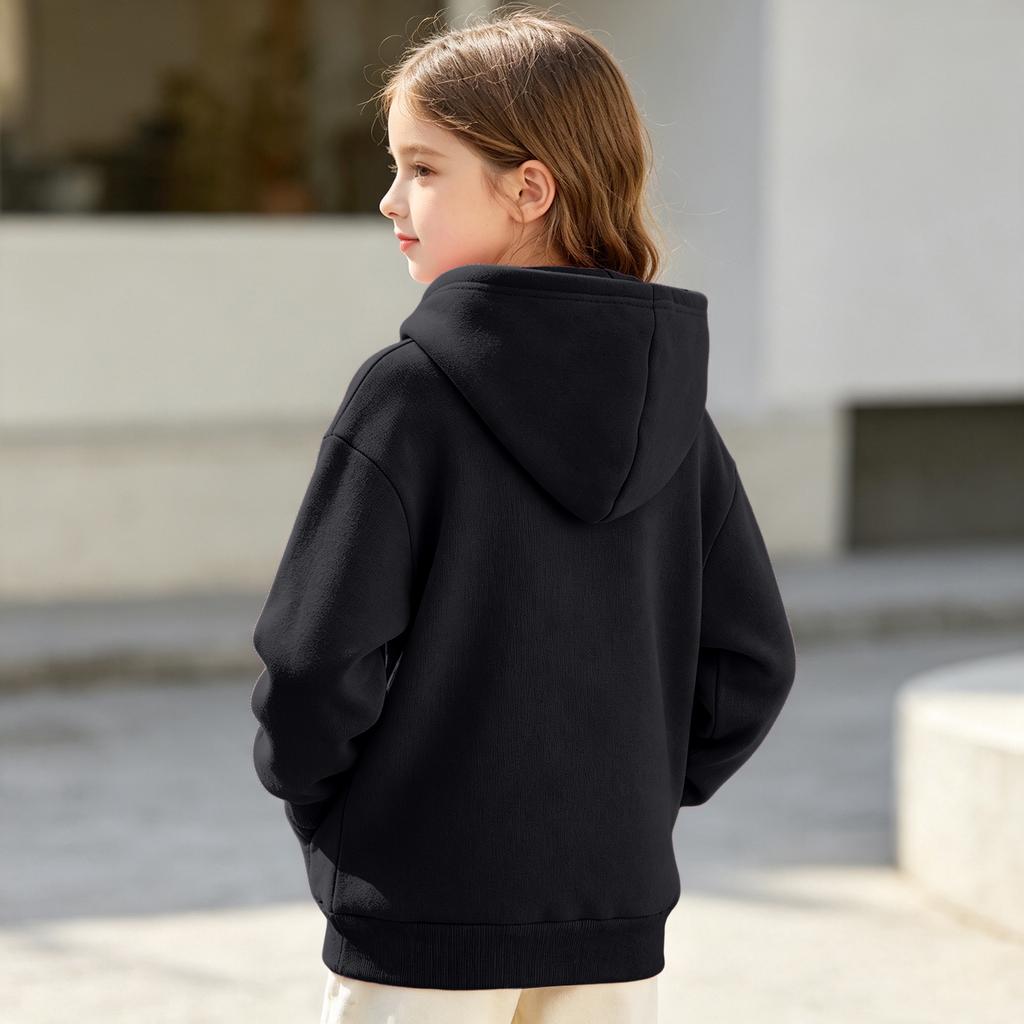 Kids Long Sleeve Loose Fit Pullover Hoodie - Casual Unisex Sweatshirt for Boys and Girls