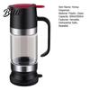 Honey Storage Jar Glass Press Dispenser Bottle Syrup & Sauce Container with No-Drip Spout Spill-free Pourer BPA-Free Plastic for Kitchen Coffee