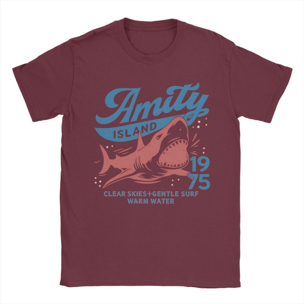Unisex Women Graphic Printing Jaws Amity Island 1975 Movie Tee T Shirt Pure Cotton Tshirts Clothing