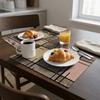 2PCS Oil-Proof Dining Table Mat Rectangular Coffee Cup Mats Washable Heat-Insulating Mat  Kitchen
