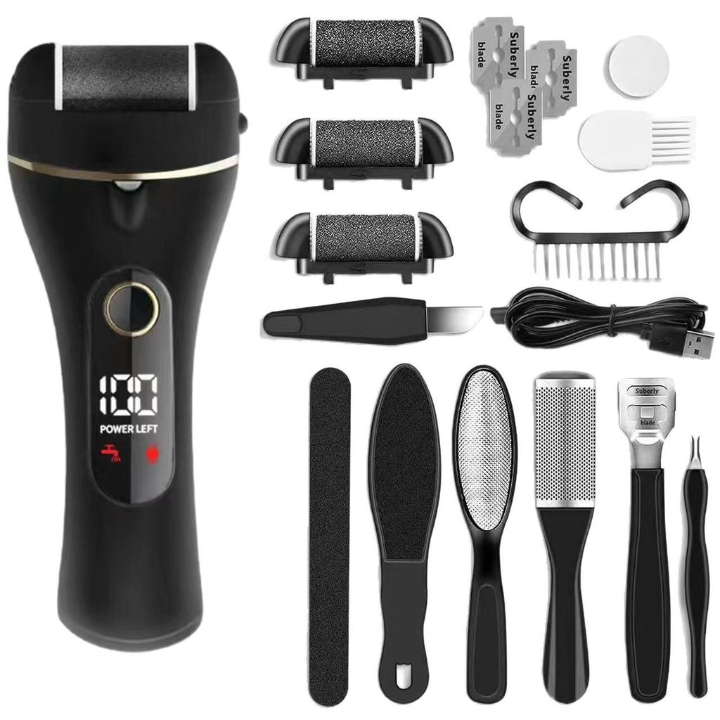 Rechargeable Three-Speed Callus Remover with Digital Display