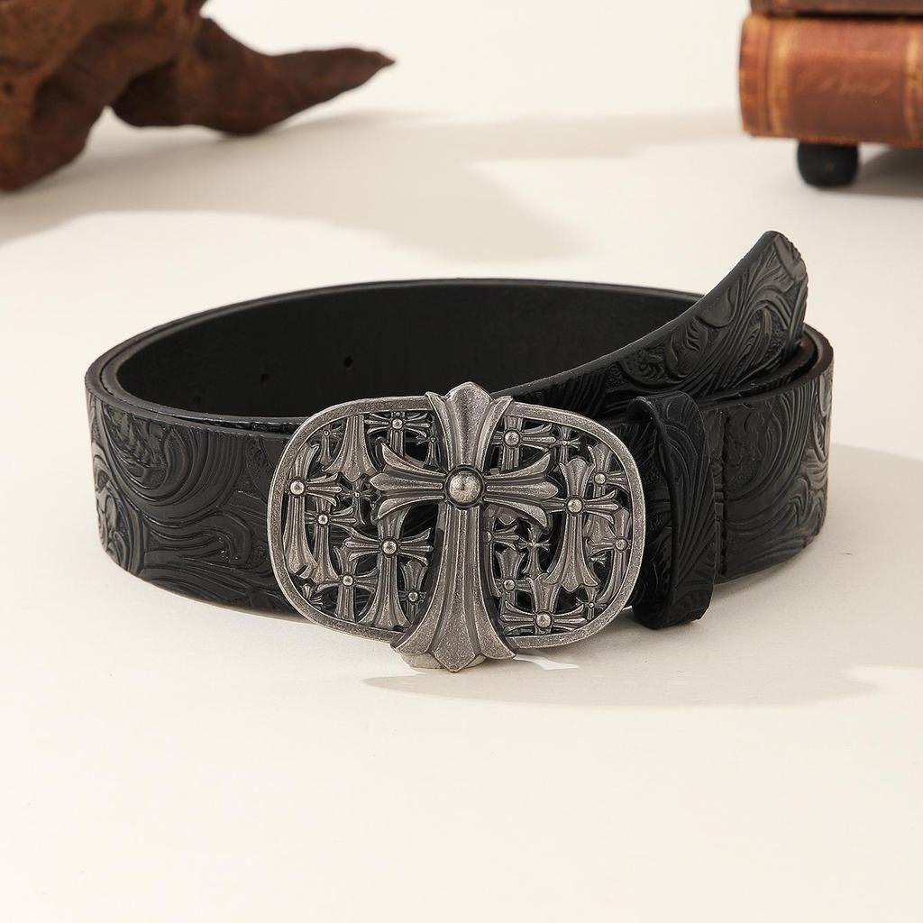 Cintura da Donna Boho con Fibbia Intagliata Retrò - Fascia per Vita Jeans Unisex Stampata Trendy