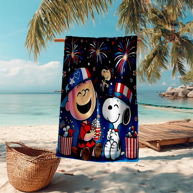 1pc Snoopy Charlie Brown Celebrate Cartoon Quick Dry Microfiber Bath Towel for Swimming Surfing Camping Unisex Holiday. SJT7201174