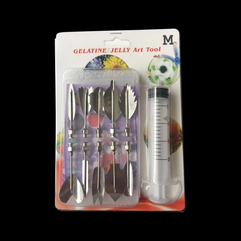 10 Pcs Pudding Nozzle +1 Syringe Tool 3D Jelly Flower Cake Jello Gelatin Art Tool Russia Nozzle DIY Cake Decorating Gadget