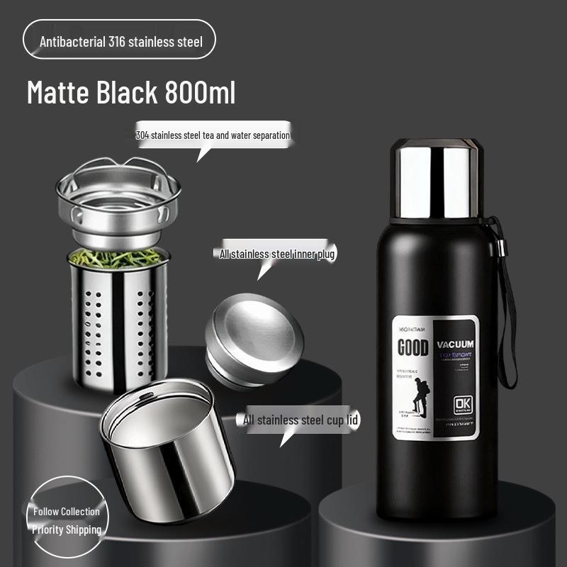 316 Stainless Steel Tea Infuser Thermos - Large Capacity Water Bottle