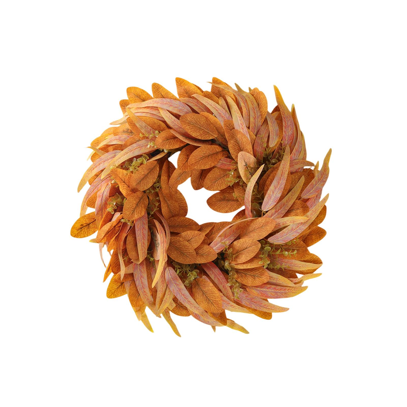 

ХэллоуинОсенние Цветочные Венки, Подвески на Дверь из Тыкв и Ягод, Кольца из Ротанга для Праздника Урожая One Size коричневый