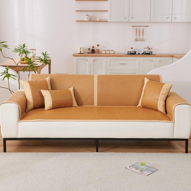 New Simple Rattan Mat Sofa Cushion Summer Mat Seat Cushion Non-Slip Advanced Cold Feeling Cover Cloth Towel