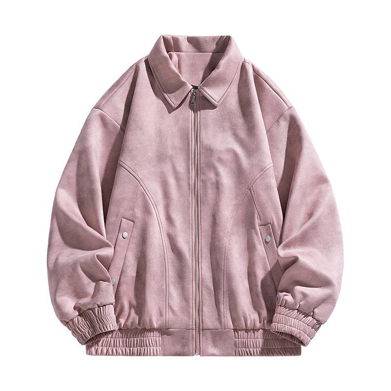 American Retro Purple Lapel Leather Jacket Men's Maillard High-end Suede Couple's Jacket