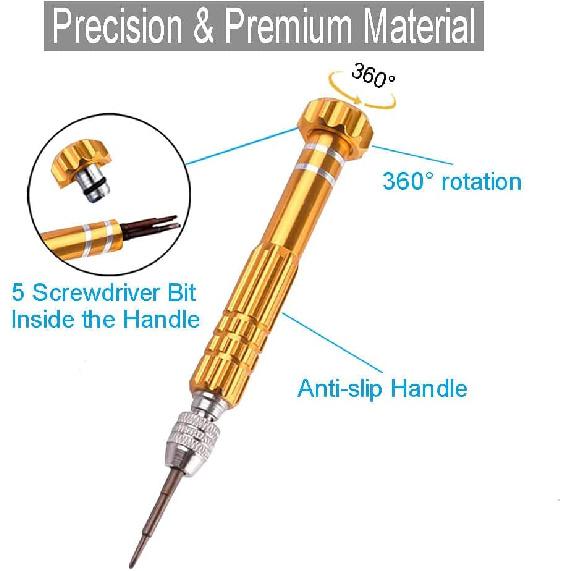 ESINAM Portable Glasses Screwdriver for Eyeglass Repairing, 13 In 1 Mutifuntional Precision Screwdriver Set for Sunglasses,Watch, Laptop,