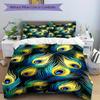 3Pcs Peacock Feather Pattern Printed Bedding Set, Breathable And Soft,(Includes 1 Duvet Cover And 2 Pillowcases, Quilt Not Included) Yy250815164