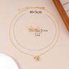 18k Gold-Plated Bow Pendant Necklace & Moissanite Earring Set