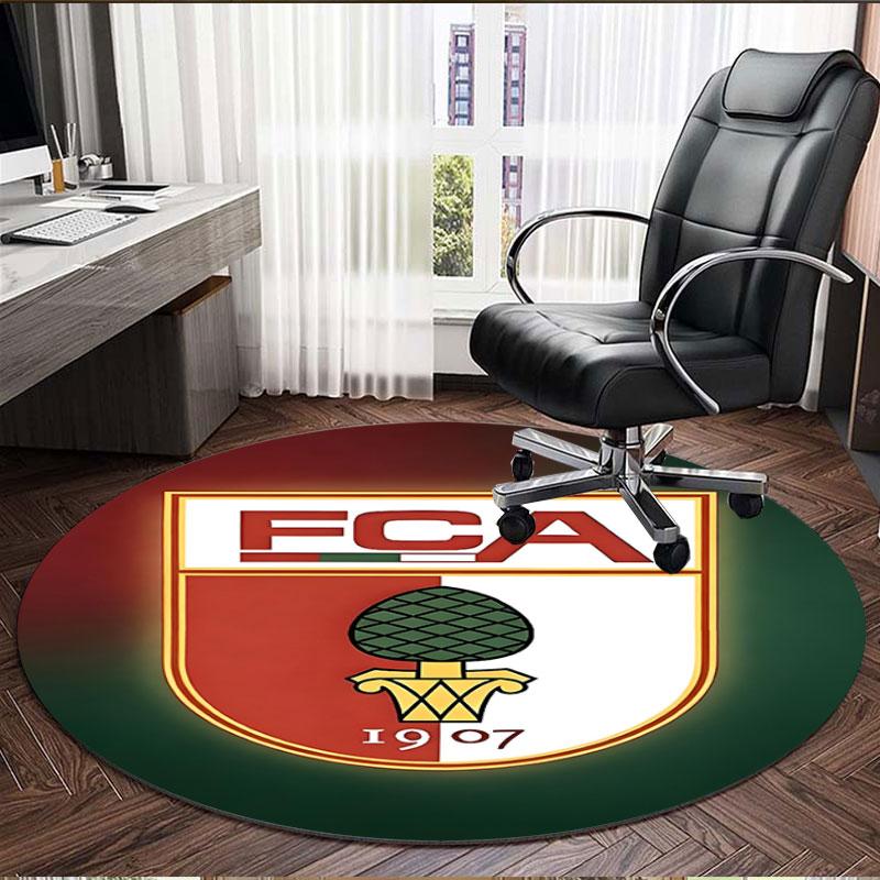 FC Augsburg Print Round Rug, Washable Floor Carpet, For Entryway Dorm Laundry Room Office Study, Home Decor Birthday Christmas Gift